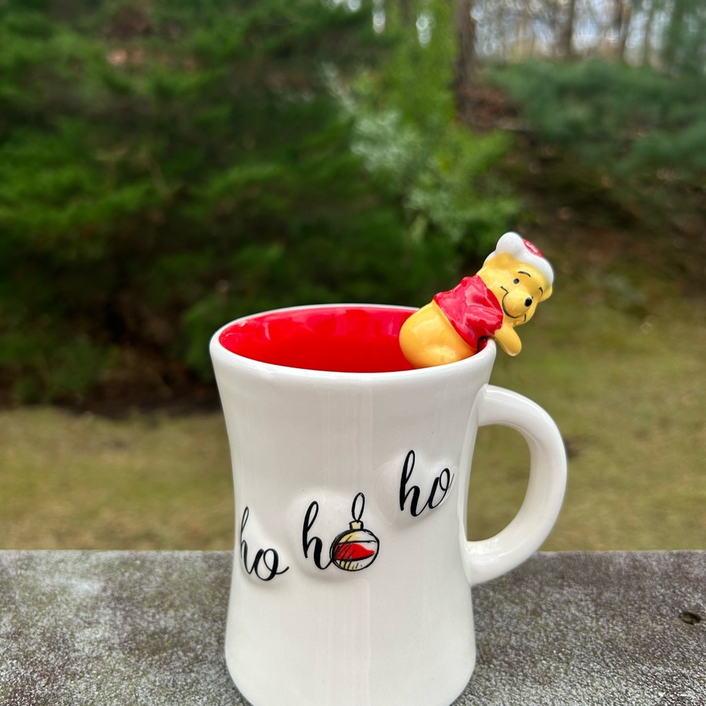 NEW Disney Winnie the Pooh Ho Ho Ho Mug - Red and White Christmas gift